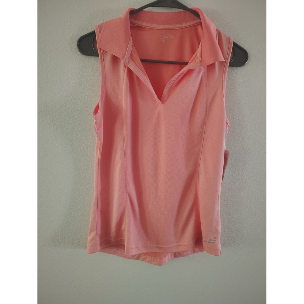 BCG Womens Sleeveless Polo Shirt Peach Coral Athletic Golf‎ Tennis Top Size S